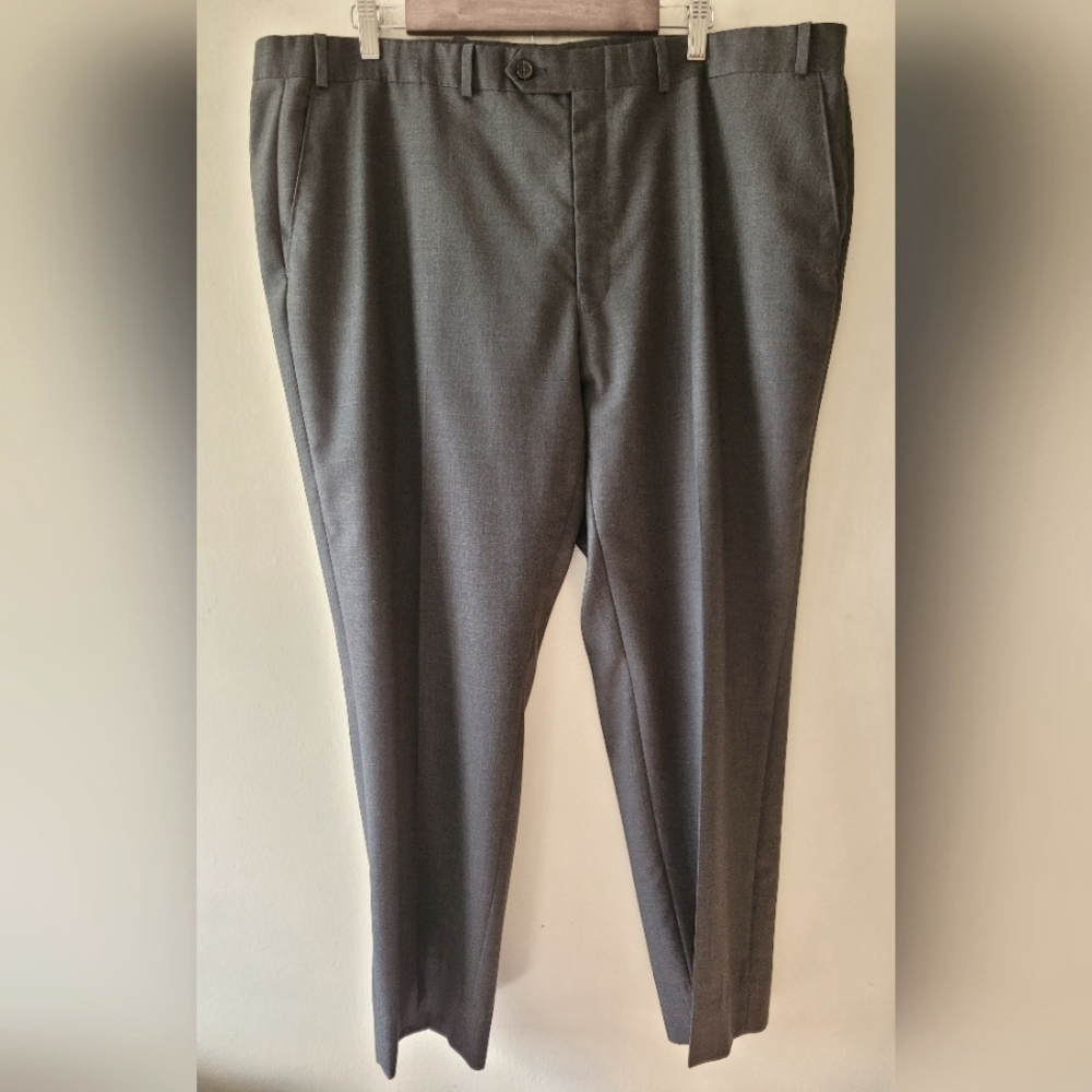 Lauren Ralph Lauren Mens Gray Wool Classic Preppy Big & Tall Dress Pants 42x30